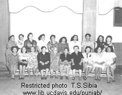 1947. Wives and daughters of Punjabi immigrants duing first India Independence Day celebrated in the Yuba City-Marysville, California, area.